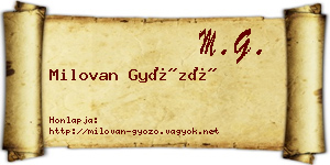 Milovan Győző névjegykártya